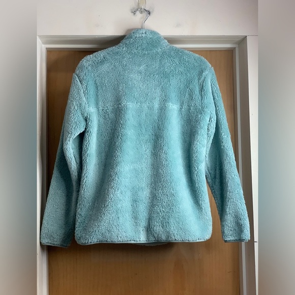Eddie Bauer Soft Blue Quarter Button Fleece Sweater-Jacket. Size-Medium - Picture 4 of 4